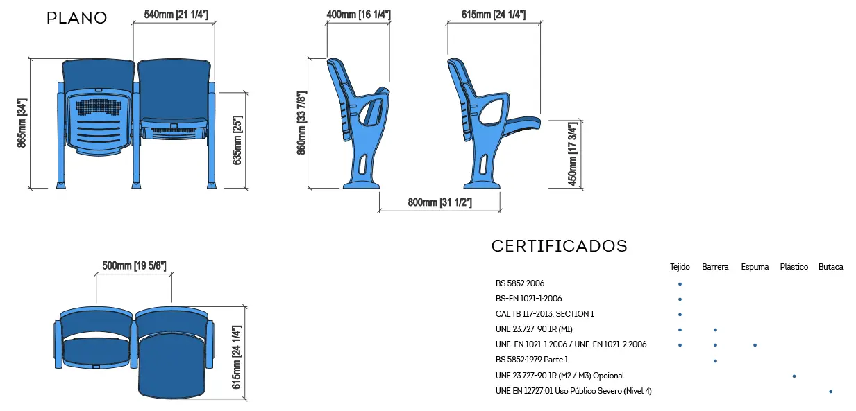 Butaca Maia - Características 02