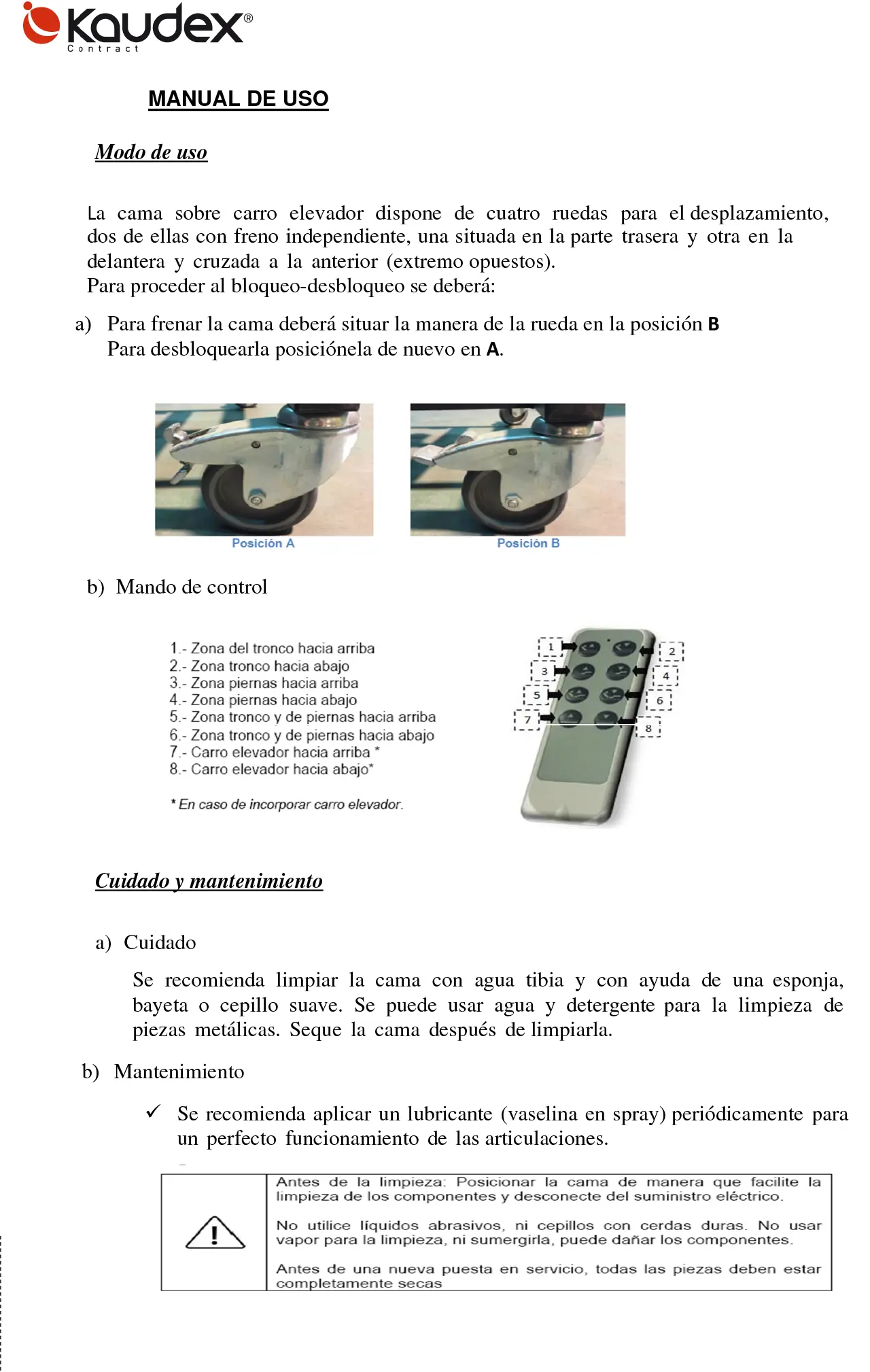 Kaudex - Camas Hospitalarias - Manual de Uso